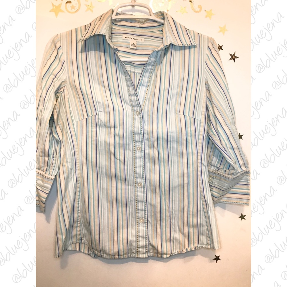 Banana Republic striped tailored button-down shirt